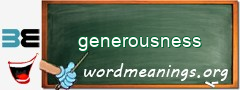 WordMeaning blackboard for generousness